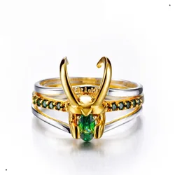 Loki Loki Impression Ring Hammer-based 925 Silver Ring Movie Peripheral Helmet Three-layer Jewelry