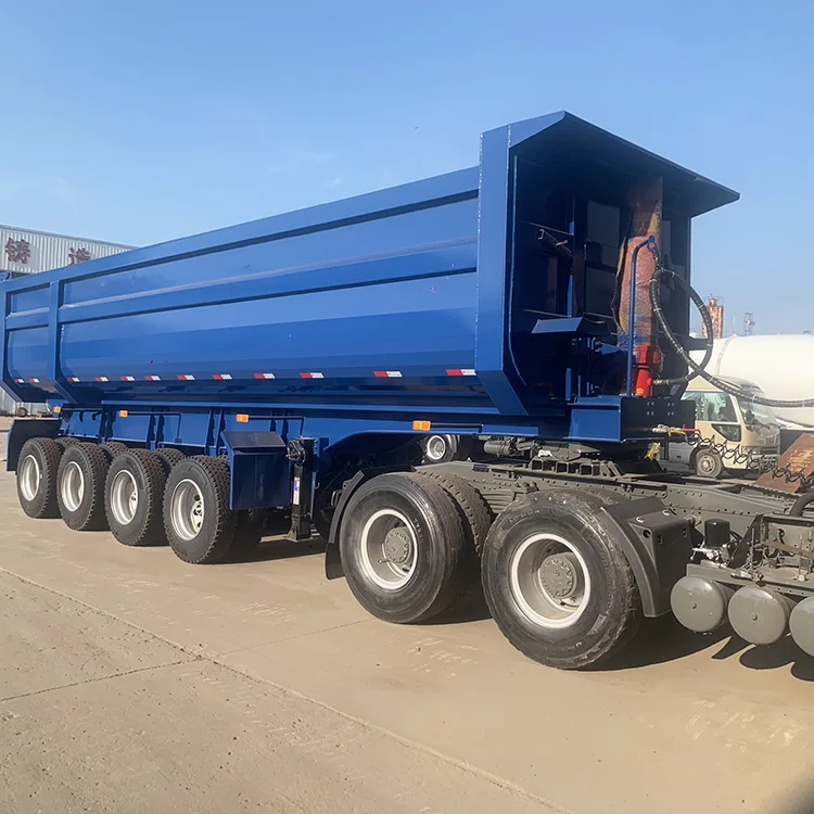 2025 New 4 Axles Dumping Trailer Heavy Load 80-100 Ton Sand Stone Cargo Side Rear Tipper Dump Semi Trailer In Africa In Nigeria