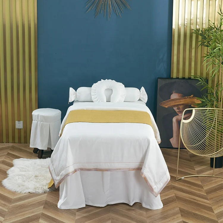 High Quality Salon Use Comfortable Bed Sheets set Bedspreads 4 pcs spa massage table sheet cover set