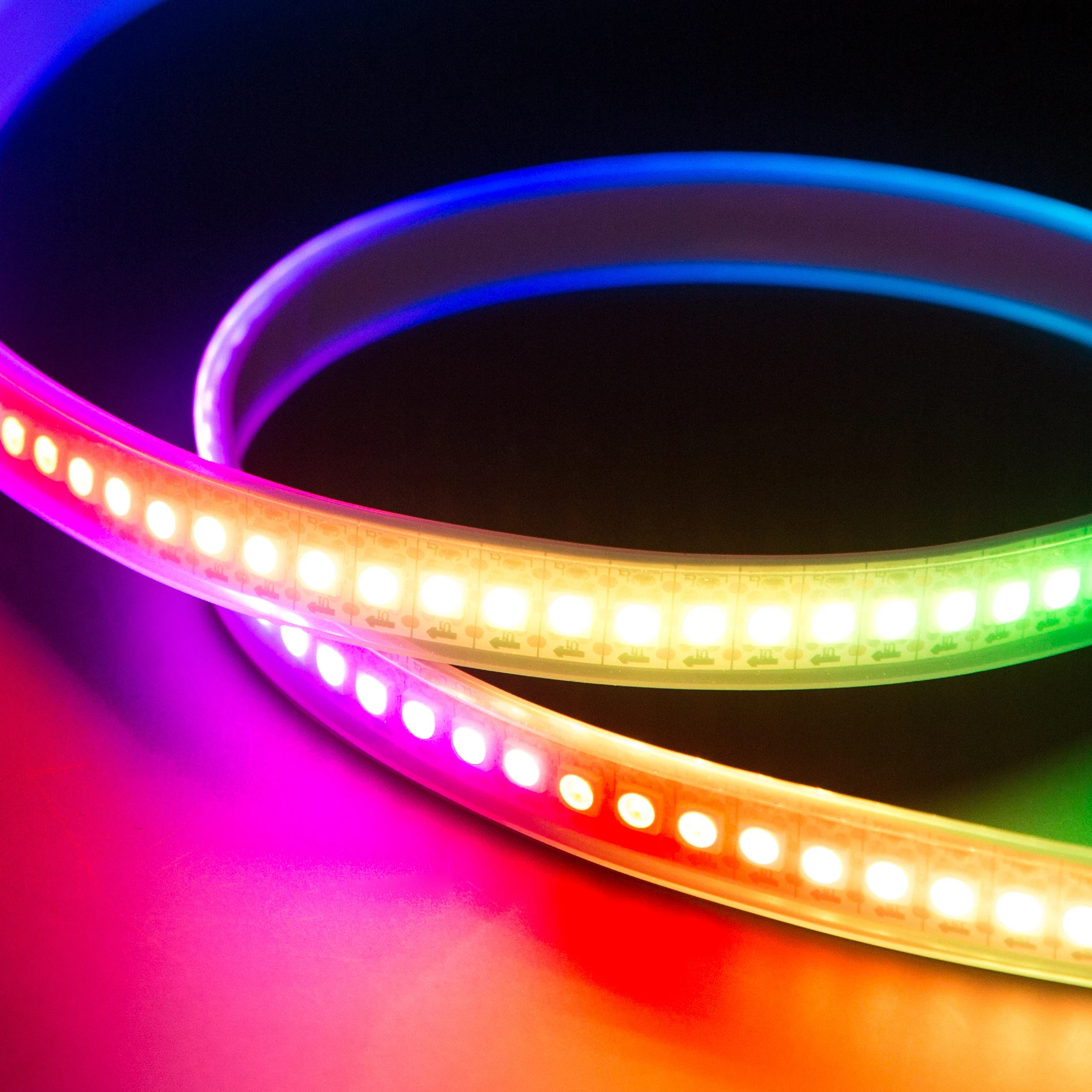 Glite Addressable WS2812 RGB 144LEDs/m IP67 DC5V Digital Remote Led Strip with smd5050 chips for garden