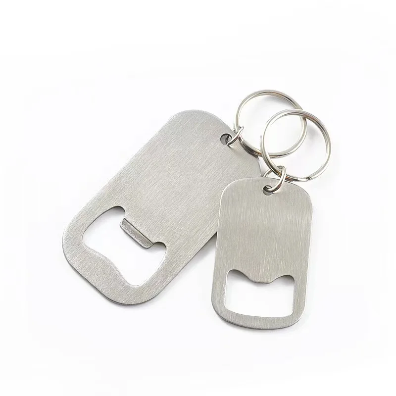 Factory Wholesale Customized Logo Metal Can Opener Key chain Promotion Sublimation Blanks Stainless Steel Keychain Bottle Opener