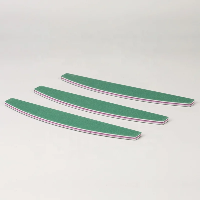 Wholesale Half Moon 180/240# 100/100 Grit Private Label Printed Green Purple Zebra Professional Custom Nail File 100/180 80/80