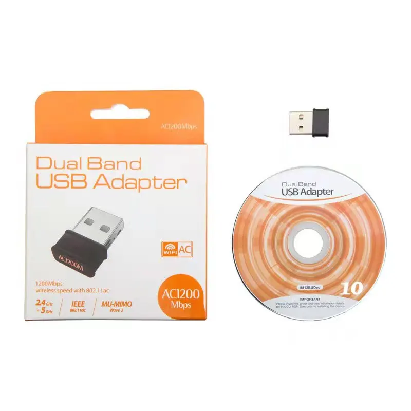 5G Gigabit USB Dual Band 1200M Wireless Network Card For Portable 802.11ac High Speed WiFi Adapter
