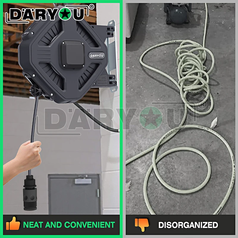 Выдвижная катушка для водяного шланга DARYOU с фитингами подпружиненный сжатый настенный водяной барабан