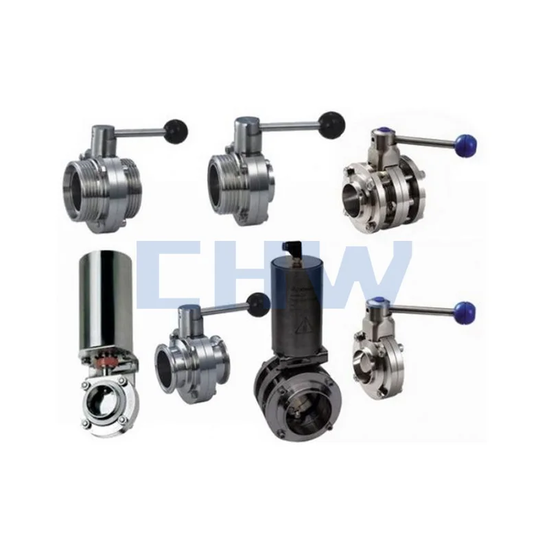 
Sanitary stainless steel high quality sanitary manual welded butterfly valve 