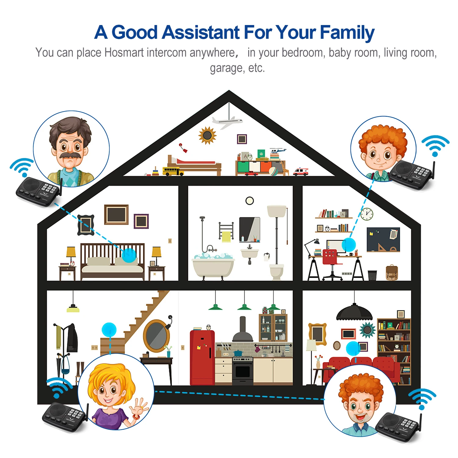 High Quality 1/2 Mile Long Range Radio Wireless Intercoms System For homes Office