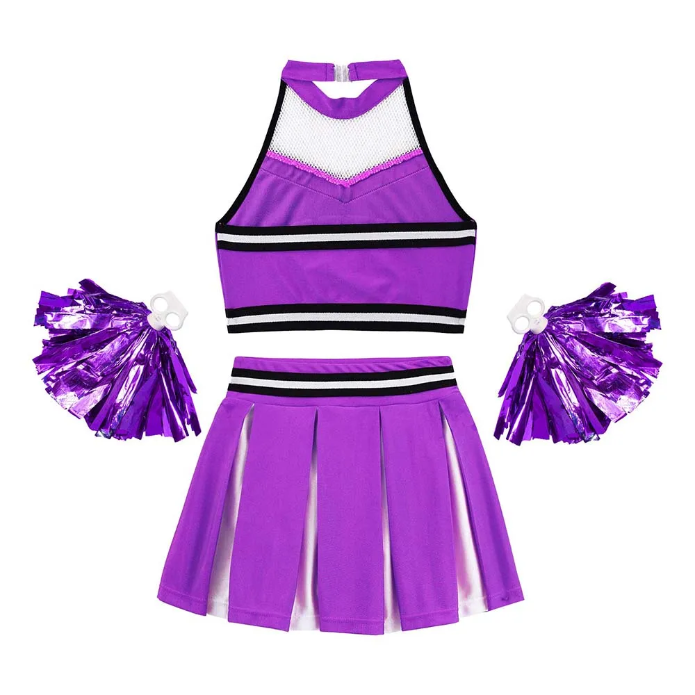 Personalized custom purple sublimation cheerleading uniform polyester cheap cheer uniforms