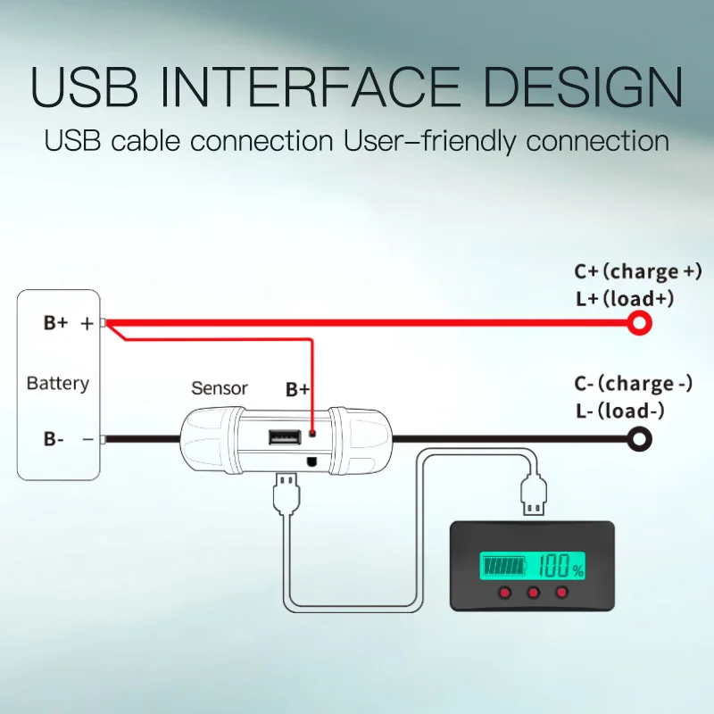 PZEM-033 Universal LCD Car Battery Tester 12V Lithium Acid Lead Battery Level Capacity Indicator Coulomb Meter 120V 50A 100A