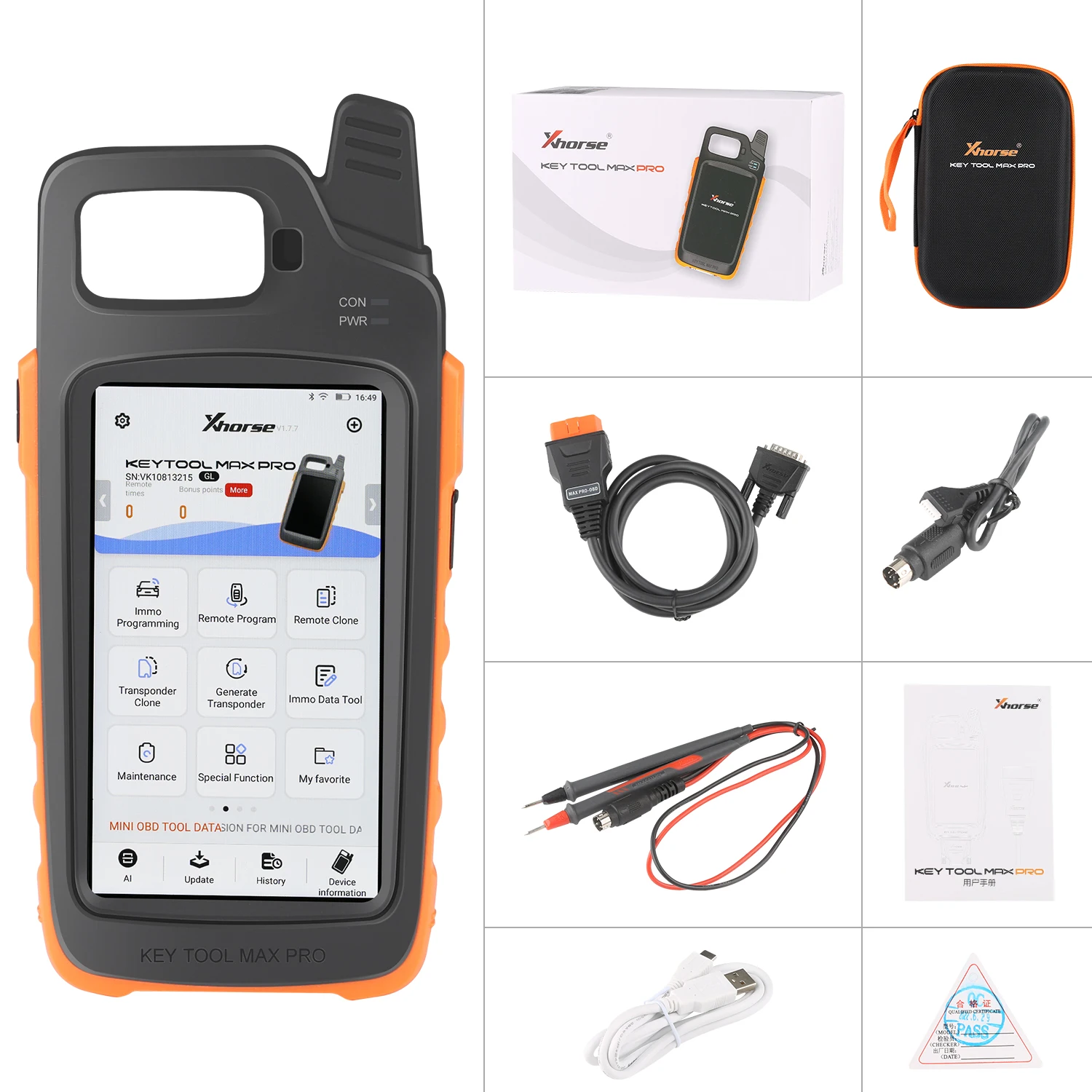 Новейший инструмент для ключей Xhorse VVDI Max PRO сочетает в себе функции инструмента и Mini OBD добавляет напряжение ток утечки