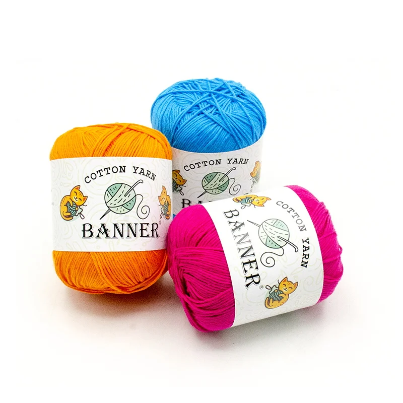 Dyed Pure Cotton Yarn Hand Knitting Crochet Yarn 100% Cotton