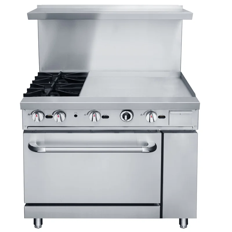 USA Market Gas Range Combination Gas Ranges 2 Gas Burners Stainless Steel Stove with Oven New Design Range