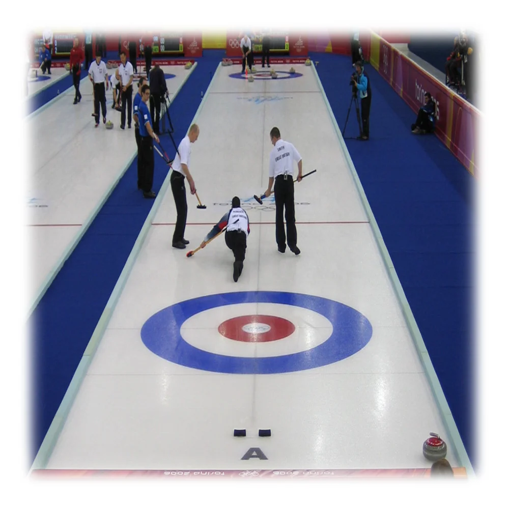 Portable Curling Synthetic Ice Rink With Curling Stones