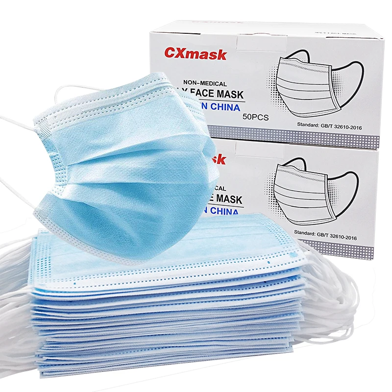 
Wholesale Disposable Nonwoven 3ply Face Mask with Meltblown Filter Inside 