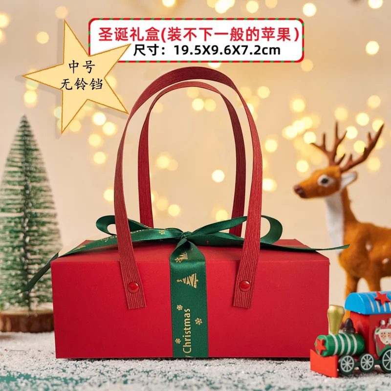 Portable Red Green Paper Packing Xmas Packaging Christmas Box