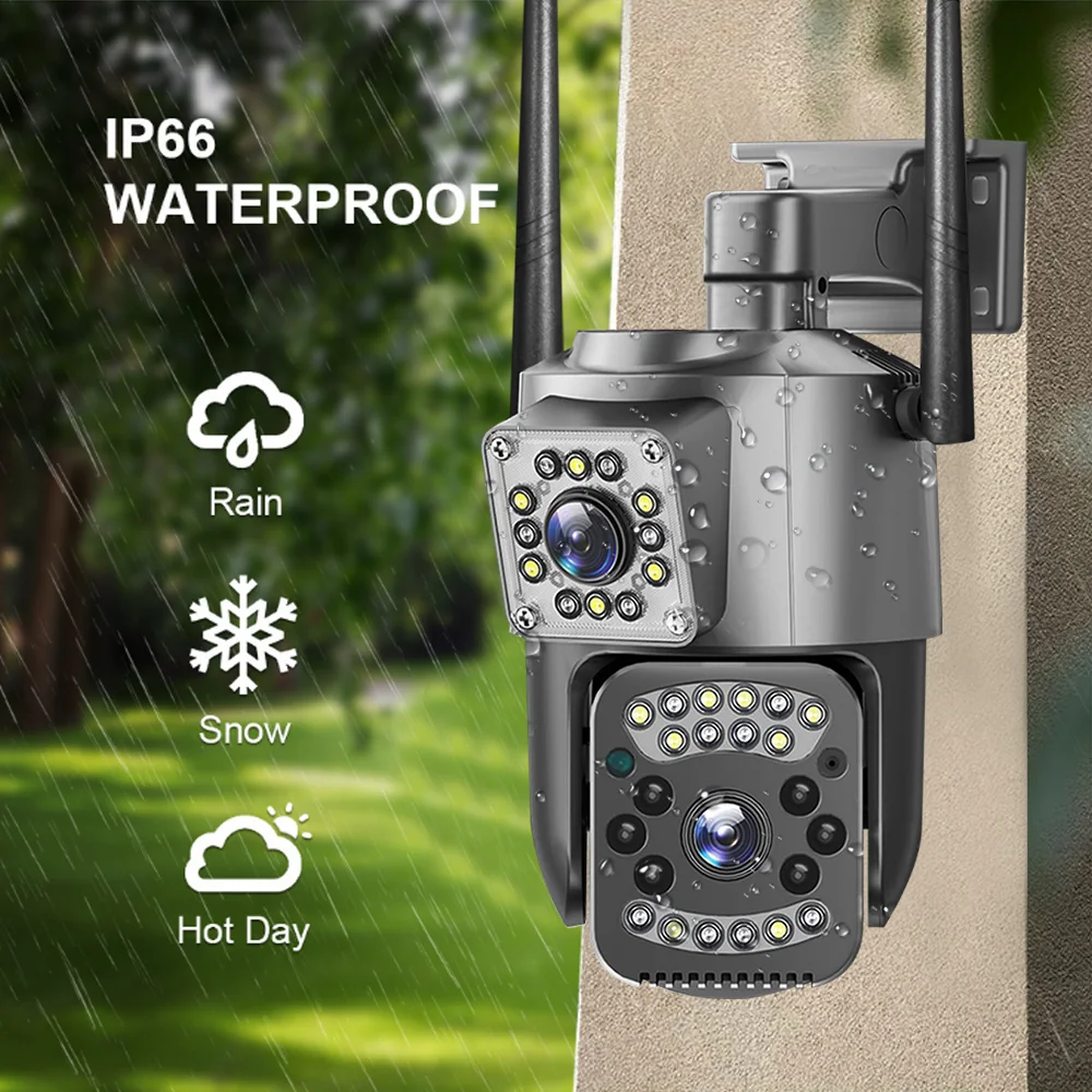 Wifi cctv wireless camera Double lens wifi outdoor home night vision security cameras