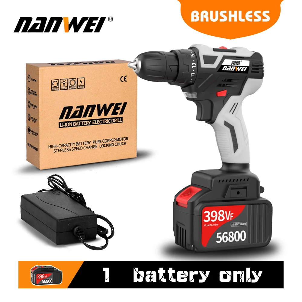 Nanwei hot selling chargeable battery cordless electric power screwdriver drills duel speed
