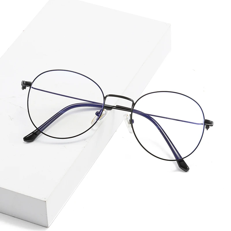 HW 3040 custom optical frames round frame women eye anti blue light glasses metal  blue light blocking glasses eyewear