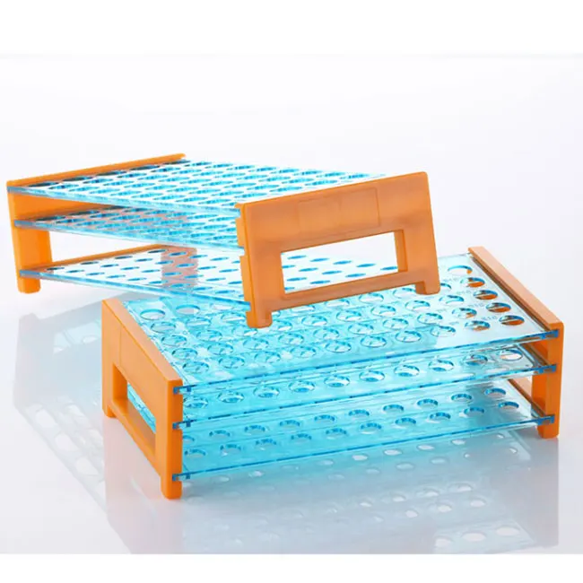 3 layer detachable plastic test tube rack assembly lab tube holder for tube with outer diameter 13mm to 18mm