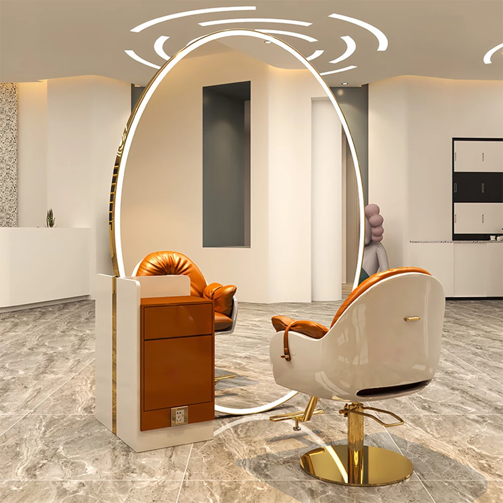 Modern large full length mirror barber furniture stations hair salon led mirror for beauty salon
