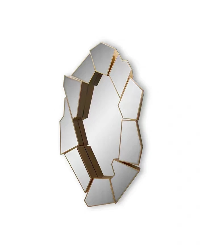 68.5X120X9cm Modern Gold Ornate Design Mirror Plated Mirror Color Stainless Steel Framed Fashion Wall Decor 3d Mirrors