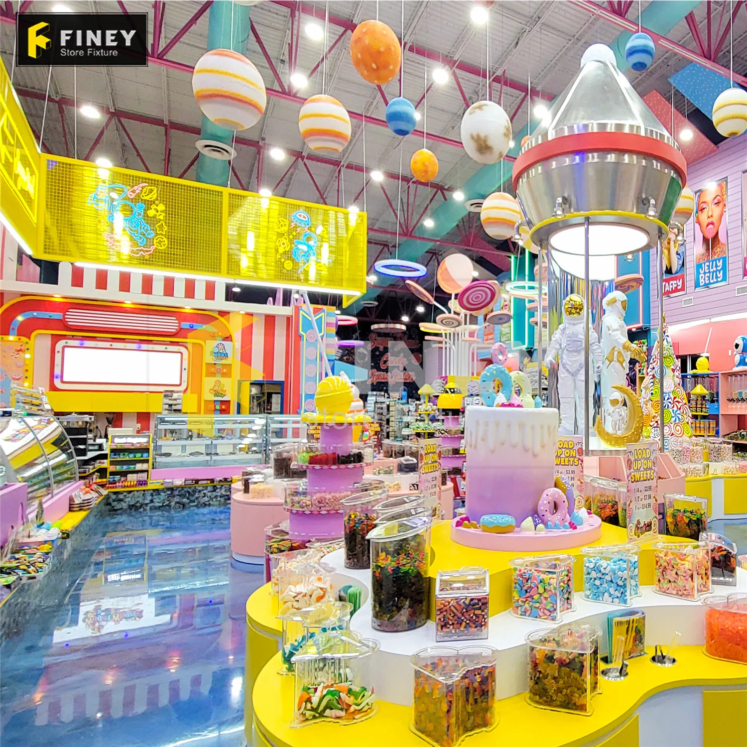 Retail Candy Store Interior Fixture Showroom Decoration Design Candy Shop Display Furniture Showcase For Candy Shop
