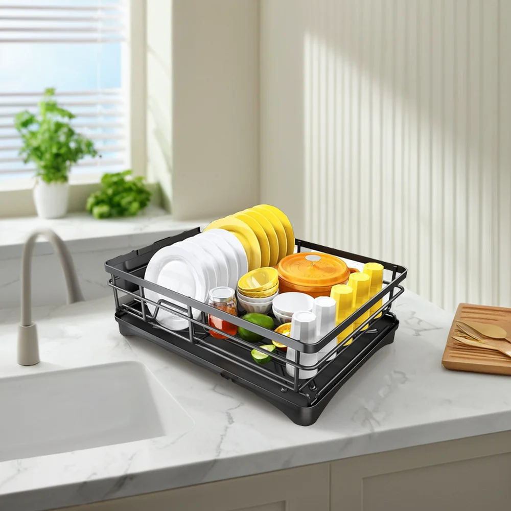 New Design Luxury Restaurant Drying Dish Roll Rack Single-Tier Metal Standing Type Dish Rack