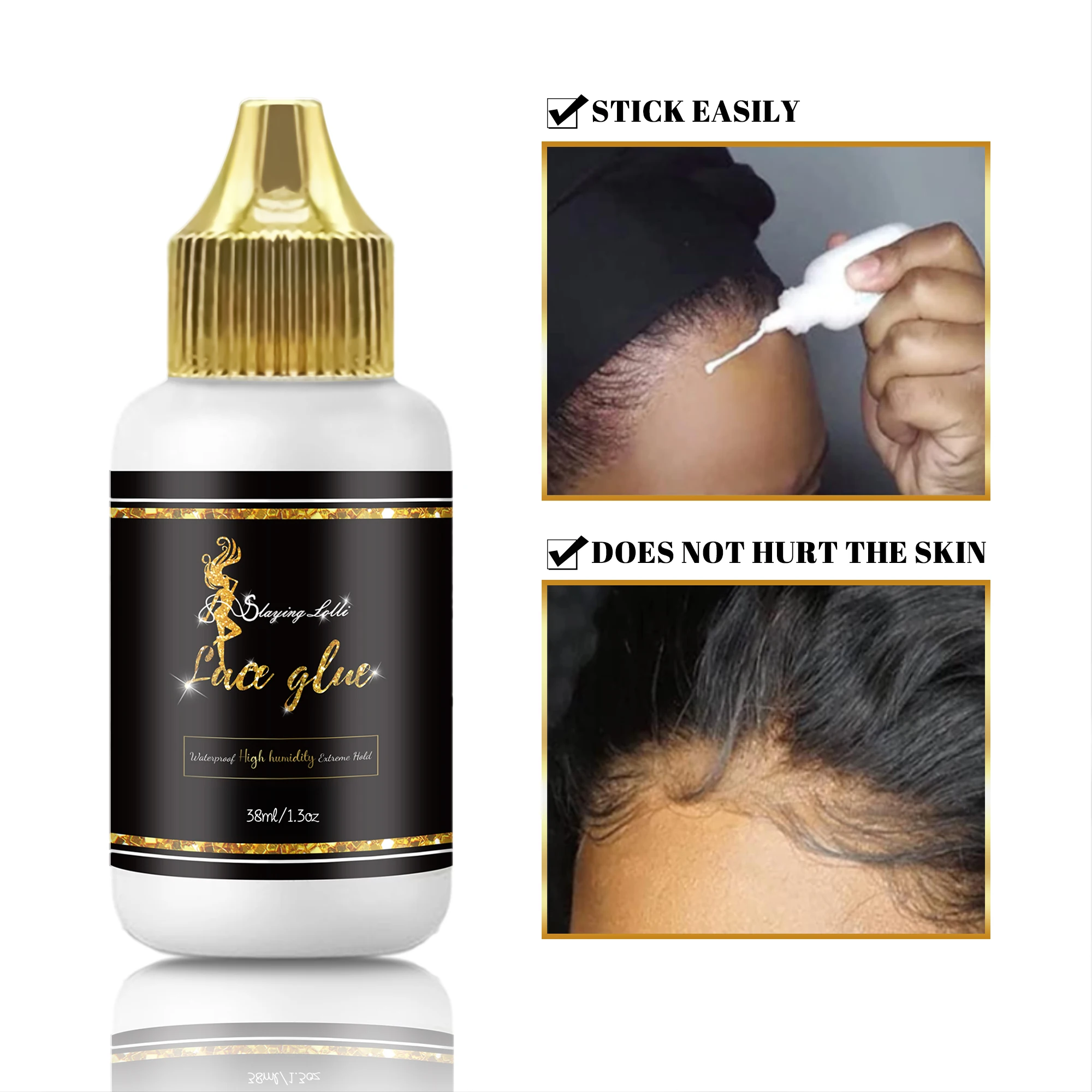 Custom Waterproof Extreme hold & Safe Invisible Bonding Wig Lace Glue for Front Lace Wigs Adhesive Private Label