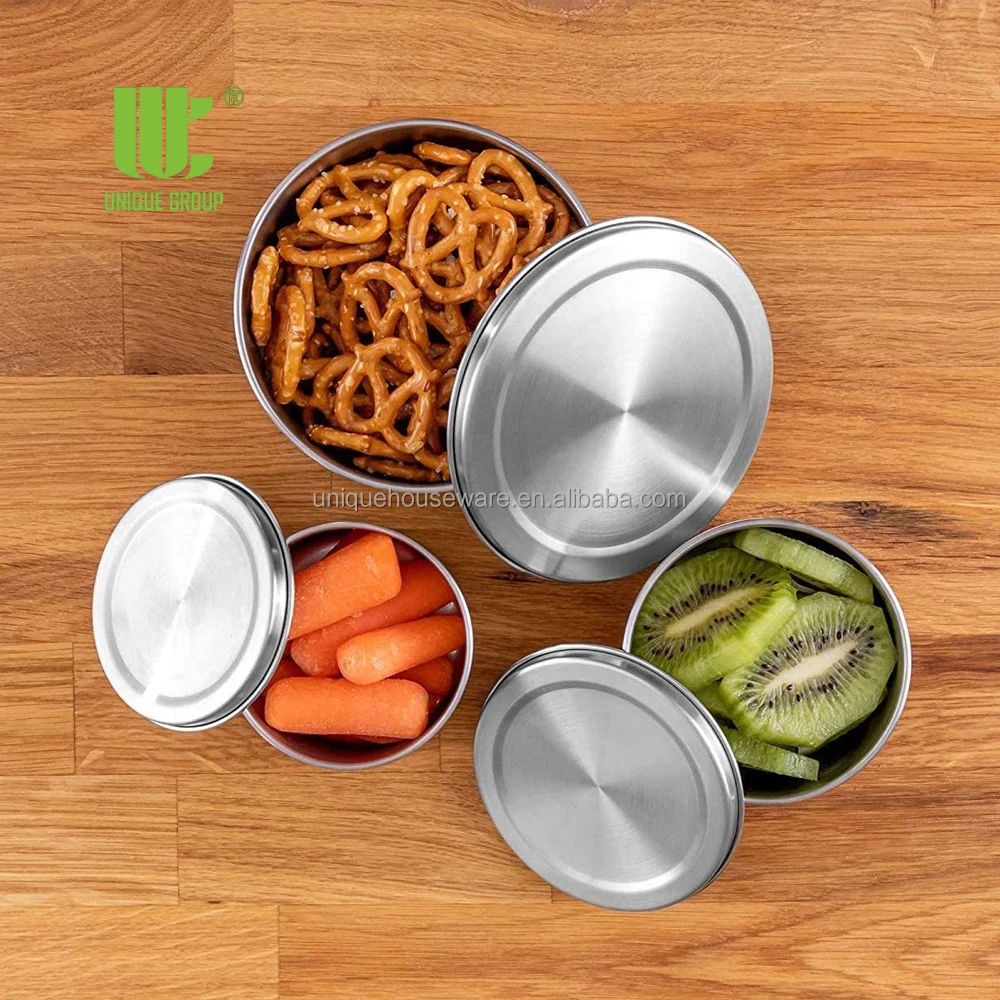 Unique Group 8/16/24oz Airtight Airtight Storage Jars Canister  Stainless Steel Containers Food Containers
