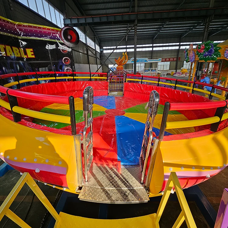 Amusement Park Facilities Big Turntable Foldable Ride 24 Seats Mobile Tagada Disco Game with Trailer