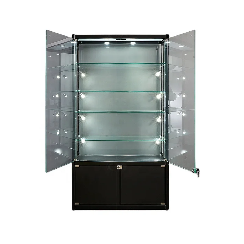 Adjustable Glass Display Shop  Showcase with LED Lights