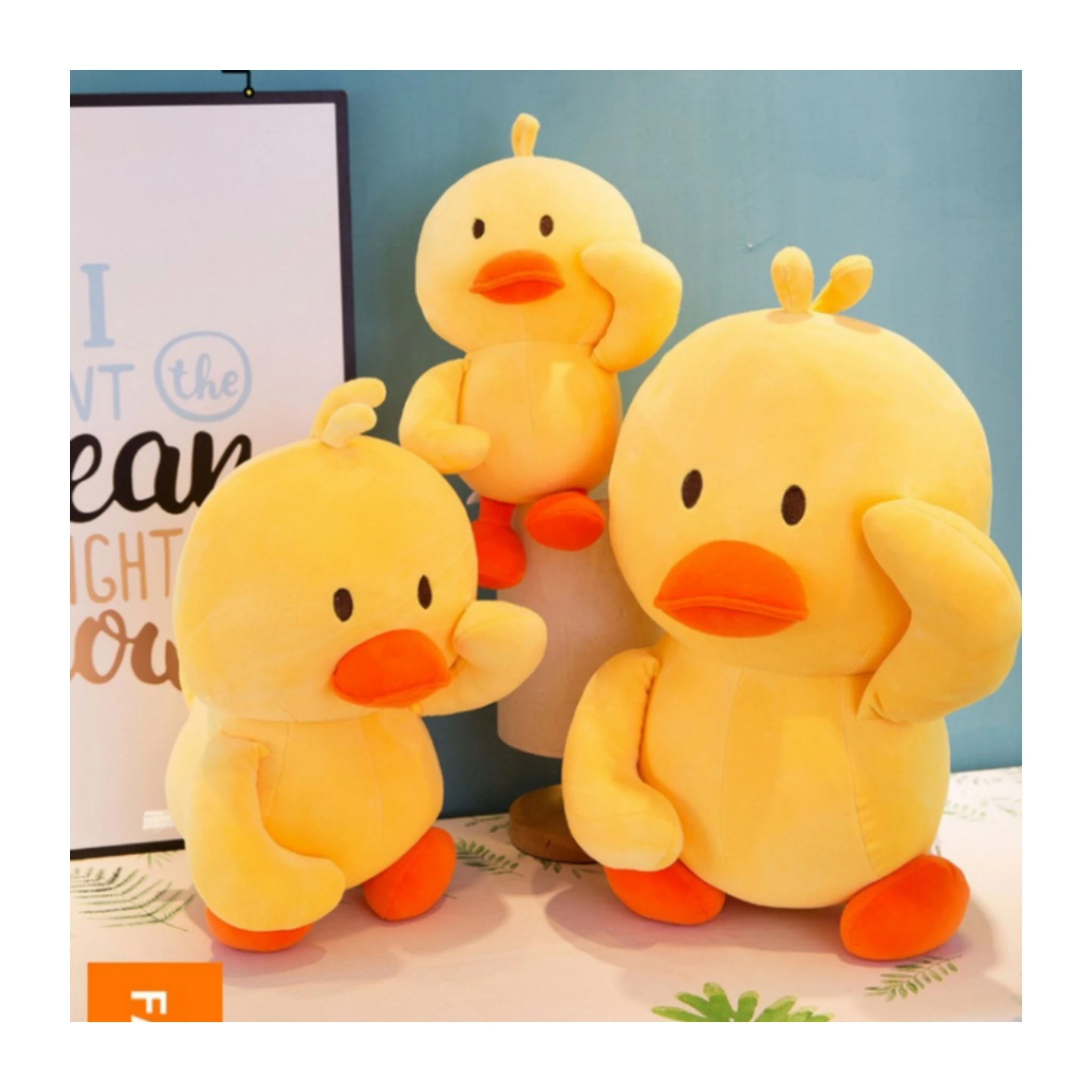 Customization stuffed animal plush yellow duck doll soft animal toy for kids soft plush duck toy