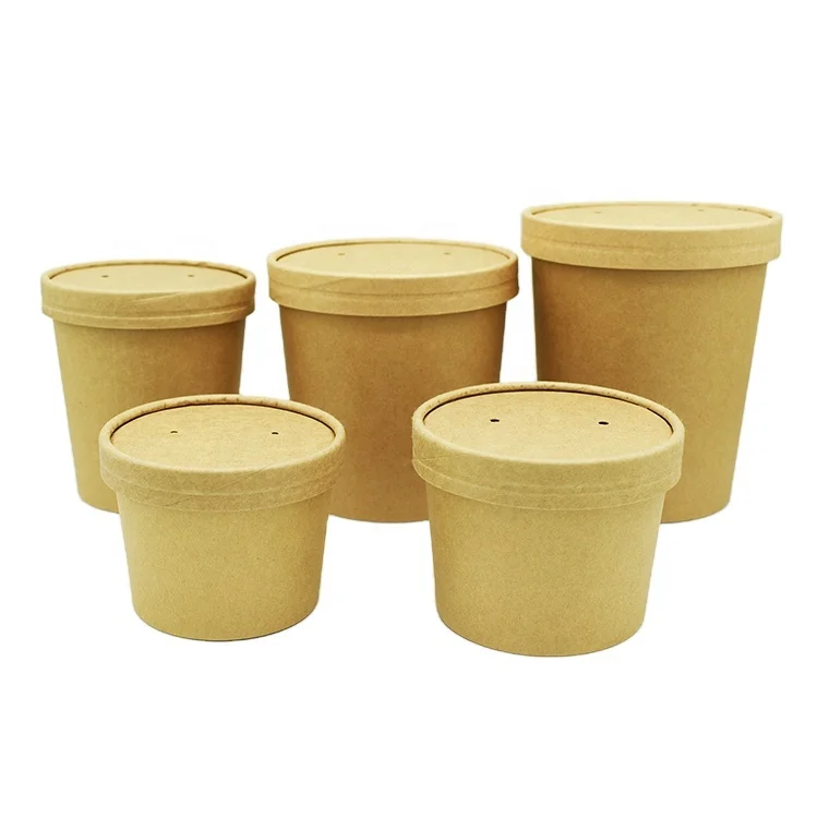 Одноразовый контейнер для горячего супа, Высококачественная бумажная миска для супа