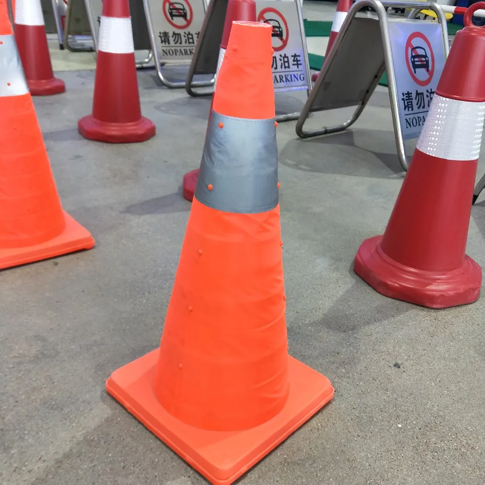 Reflective Stripe Pvc 500mm 70cm 28 Inch Yellow Traffic Cone Road Safety Road Marking Roadway Safety LM-M-004 Durable 100pcs