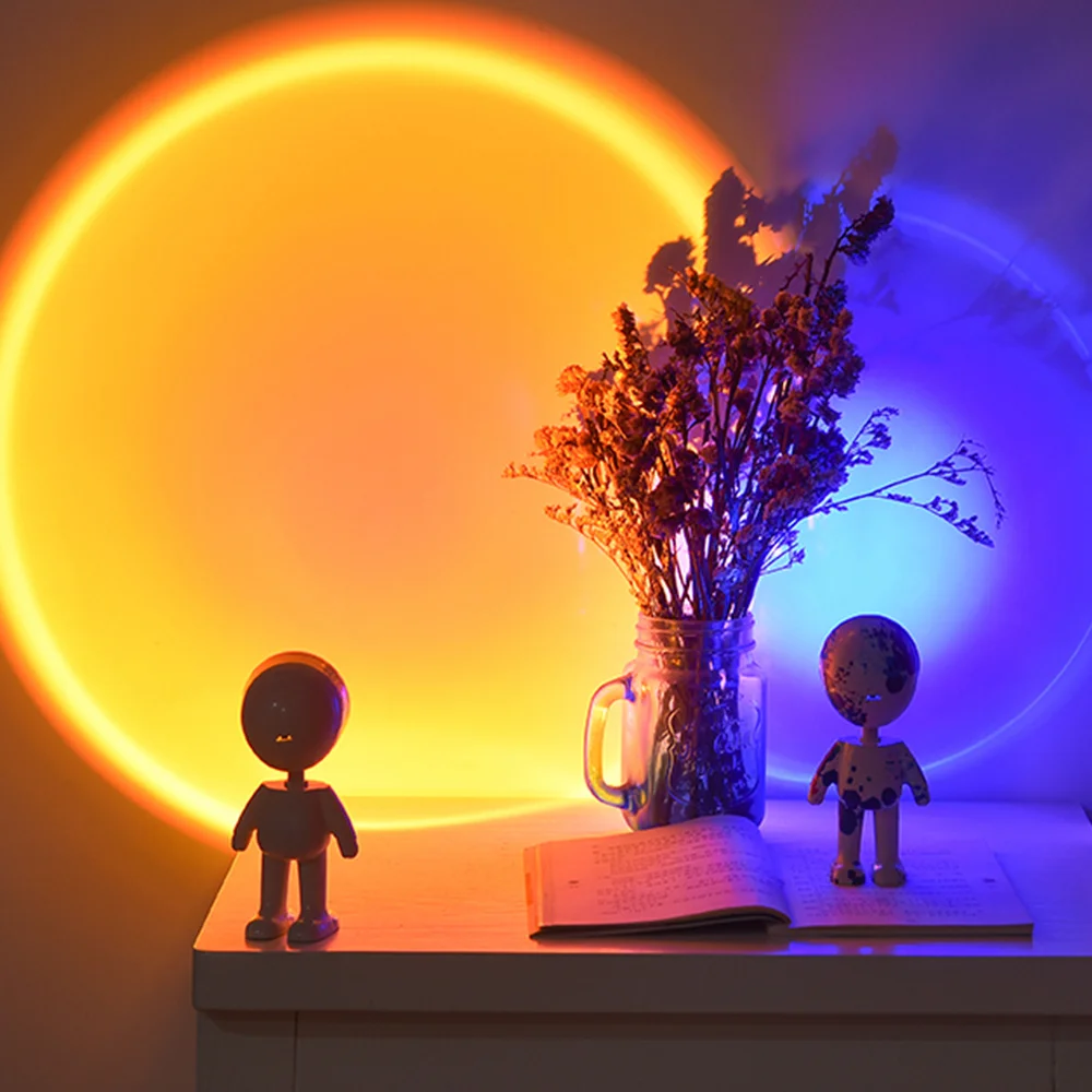 High Quality Cheap Price Low Shipping Cost Aluminum Alloy Sunset Projector Lamp LED Sunset Projection Light Halo Lamp