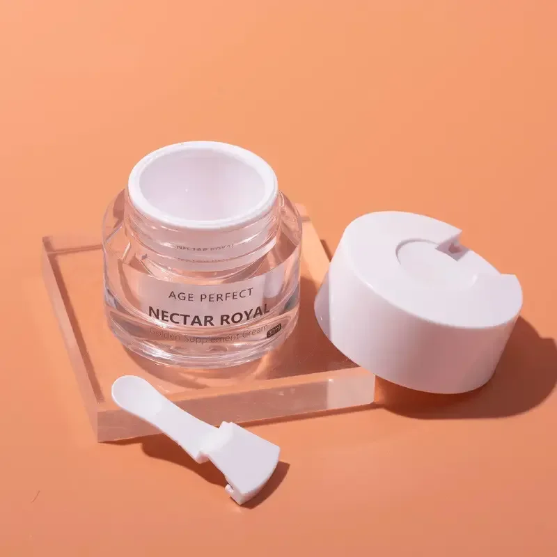 30g 50g Wholesale Luxury pink Plastic Acrylic Jar Skincare Cream Jar With Spoon