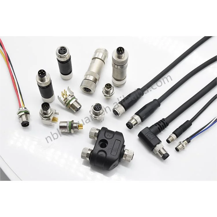 M8 M12  3 4 5 6 8 Pin Straight Male Female Screw Joint Field Cable Plug  Assembly Overmolded Connector Circular Connector Cable