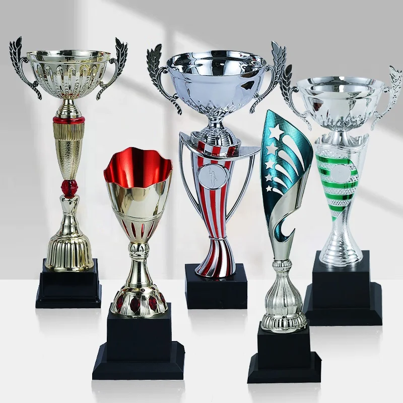 Yiwu Collection Professional Football Metal Trophy Cup Metal Trophy Cup And Medals Award Wholesale Soccer Trophy And Medal