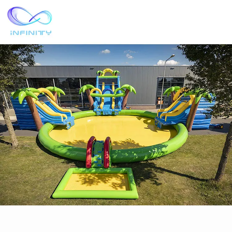 Infinity competitive price customization inflatable slide water park inflatable ground water park