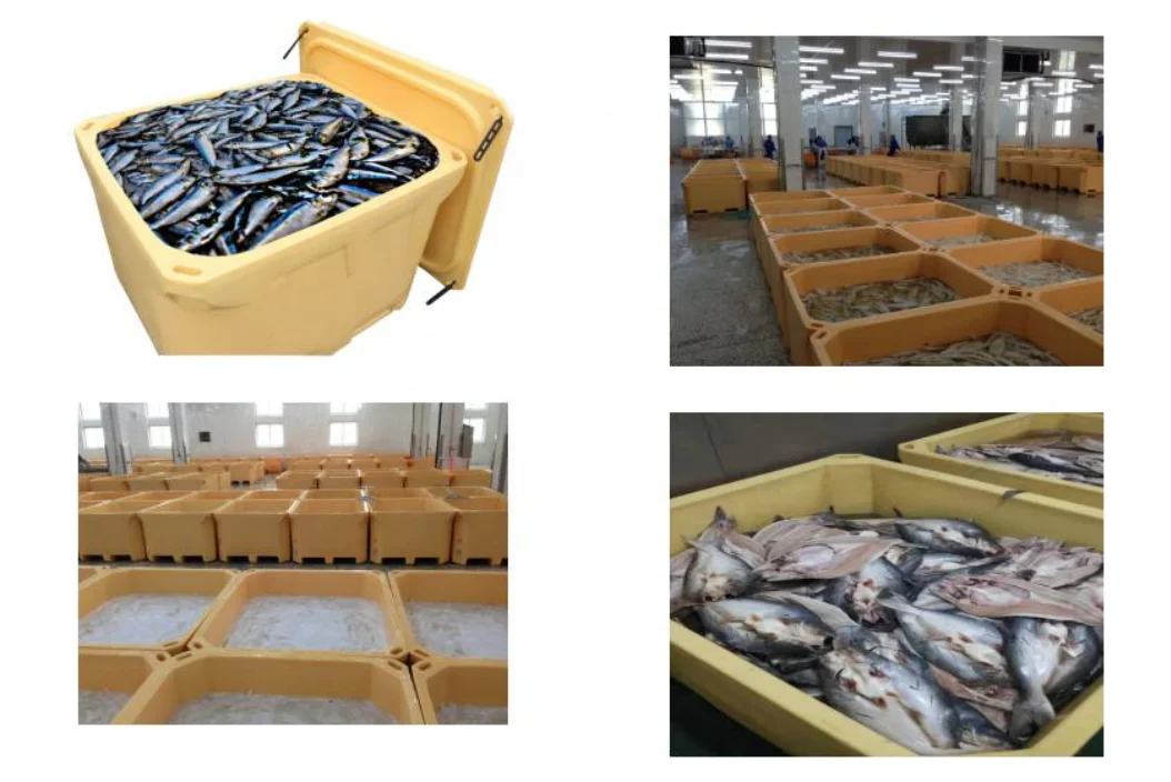 300L/630L/660L/800L/1000L Rotomolded Double Wall LLDPE Insulated Pallet Bin for Fish&Meat