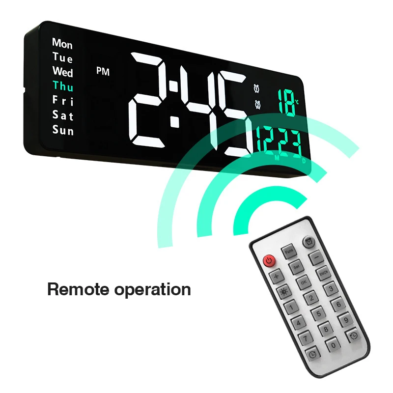 16 inch timetable rectangular large screen display clock living room led wall electronic digital alarm clock for bedroom