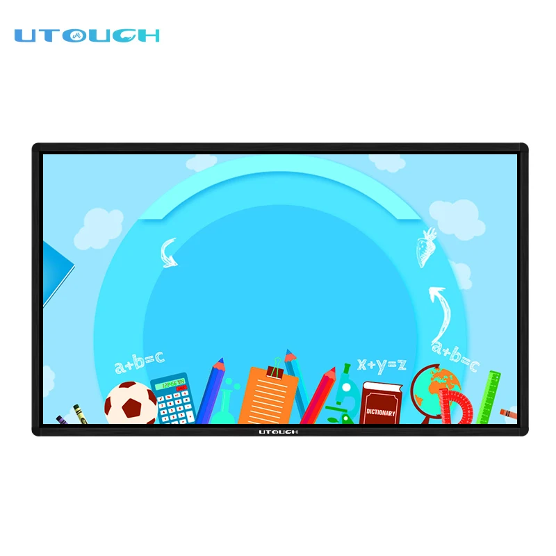 Touch interactive whiteboard electronic smart all in one PC digital smart board with moving stand