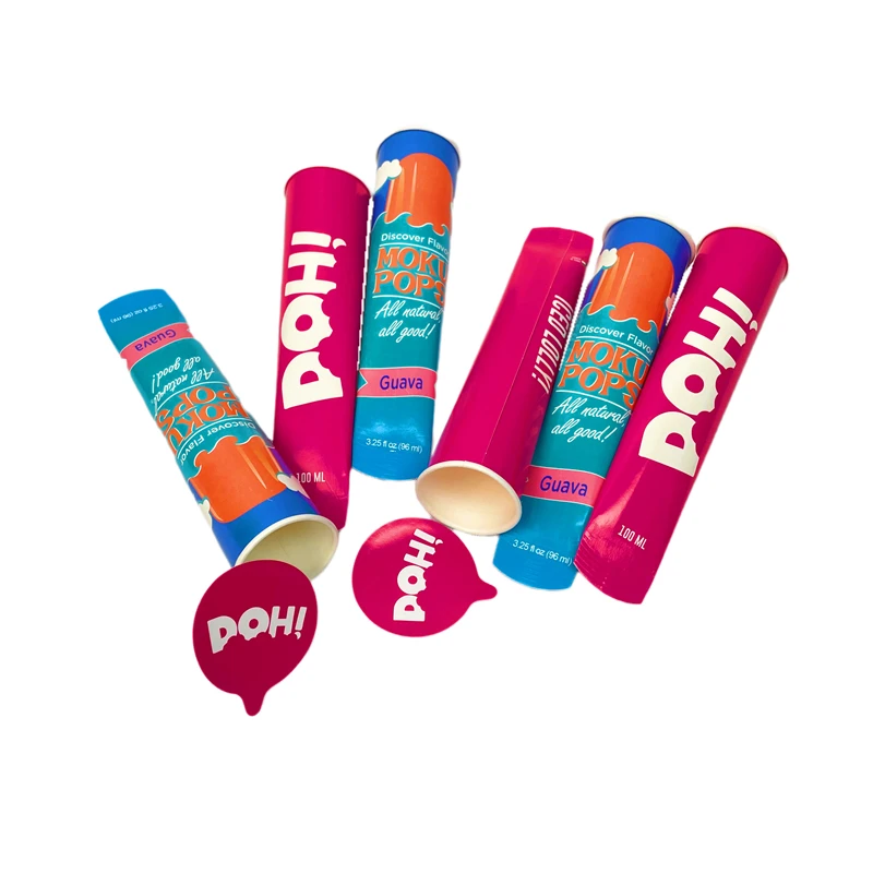 Recyclable custom logo printed ice cream tube callipo ice cream tube