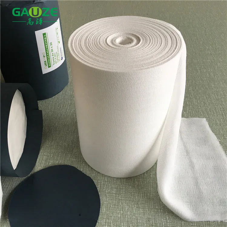 
24*20 Mesh 100 yards 4ply Absorbent Medical Gauze Roll Bleached 100% Organic Cotton Surgical Rolls for health & medical 