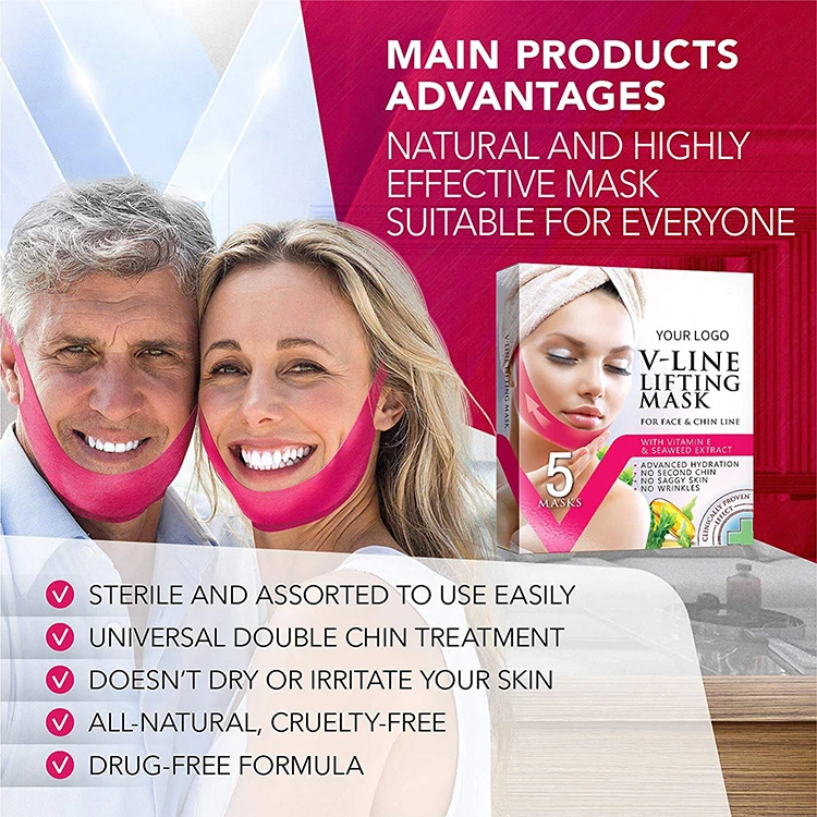 DOUBLE CHIN REDUCER FACE SLIMMING STRAP NECK V SHAPED LIFT TAPE CHIN UP PATCH CONTOUR TIGHTENING FIRMING V LINE LIFTING MASK