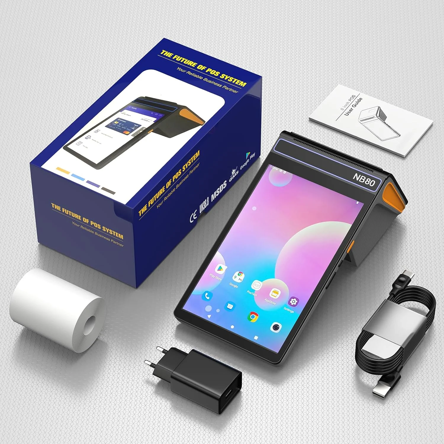 NORYOX NB80R pos terminal 4+64GB memories mobile pos handheld small point of sale 80mm printer provide best technical support