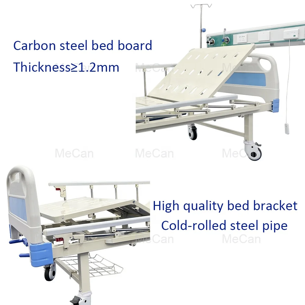 Wholesale Top Quality One-Stop Supplier Medical Patient Manual Two Crank Hospital Bed Patient Nursing Care Bed
