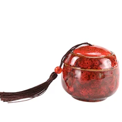 New designed handmade ceramic white dog urns custom shaped round pet ash urn