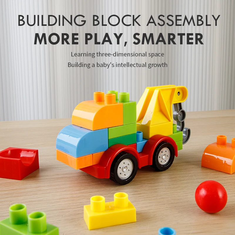 DIY Mini Engineering Transportation Car Set Truck Car 6 Models Car Building Blocks Assembly Toy Promotion Gifts