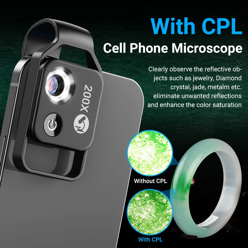 Universal 200X Optical Zoom Magnifier Micro Mobile Phone lens Microscope Macro camera USB lens For iPhone