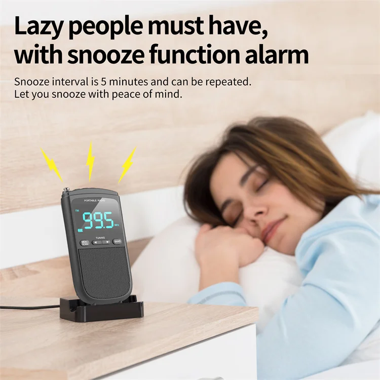 Portable AM FM Radios Pocket Player Radio with Speaker & Headphone Jack